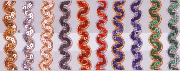 Paillettenborte rot-silber